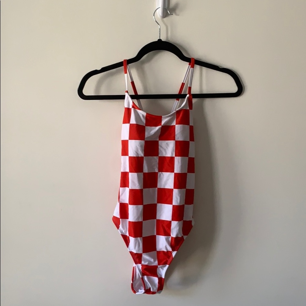 Target checkered one piece bathing suit